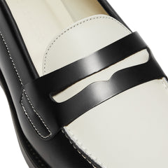 DUKE + DEXTER Wilde Black White Penny Loafer Womens (Black/White)