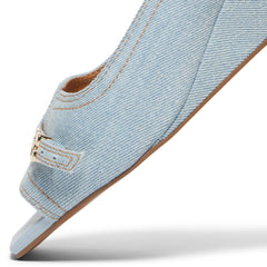 GANNI Butterfly Wedge Mule Sandal Denim (Niagara Mist)