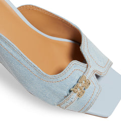 GANNI Butterfly Wedge Mule Sandal Denim (Niagara Mist)