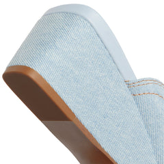 GANNI Butterfly Wedge Mule Sandal Denim (Niagara Mist)