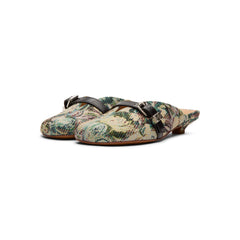 GANNI Sue Heeled Mules Tapestry (Jadeite)