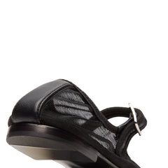 SANDY LIANG Mary Jane Mesh Ballerina Flats (Black)