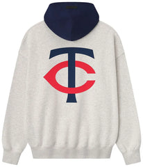 Fear of God Essentials Twins Sport Hoodie Oatmeal Heather/Midnight Navy