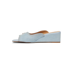 GANNI Butterfly Wedge Mule Sandal Denim (Niagara Mist)