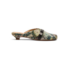 GANNI Sue Heeled Mules Tapestry (Jadeite)