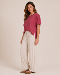Essential Cotton Slub Tee in Berry Ice