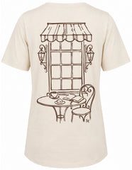 Corner Cafe Back Graphic Tee in Cream