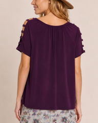 Simply Styled Tie Front Top in Plum